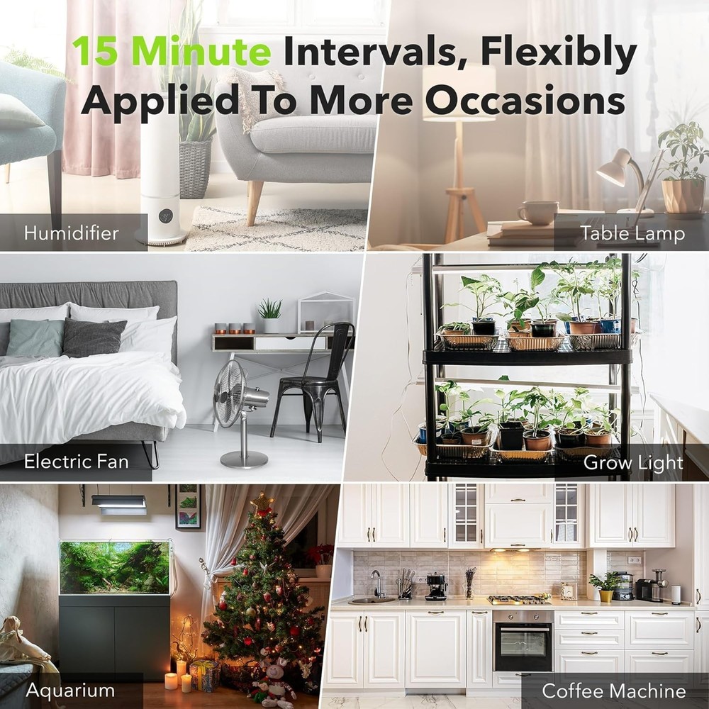 Grounded 24-Hour Plug-In Timer for Efficient Lighting & Appliance Automation