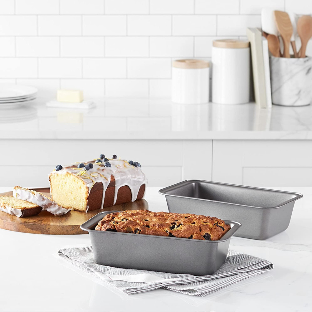 Rectangular Nonstick Bread Loaf Pan for Baking Meatloaf with Even Heat Distribut