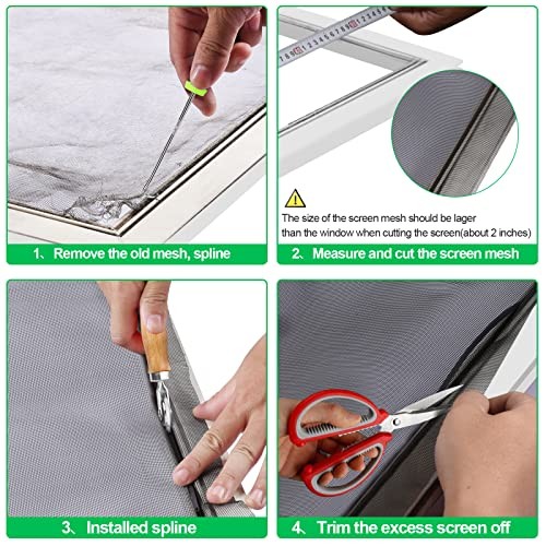QWR Pet Proof Window Screen Replacement Kit, 39"x118" Durable High Hardness