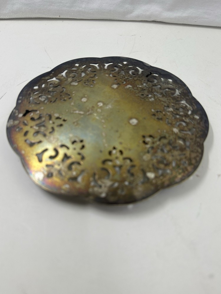 Vintage Silver Plated Made In England Footed Trivet 6 in