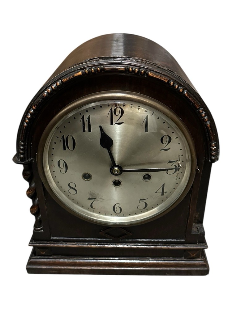 Junghans Antique Oak Large Bracket Arched Top Westminster