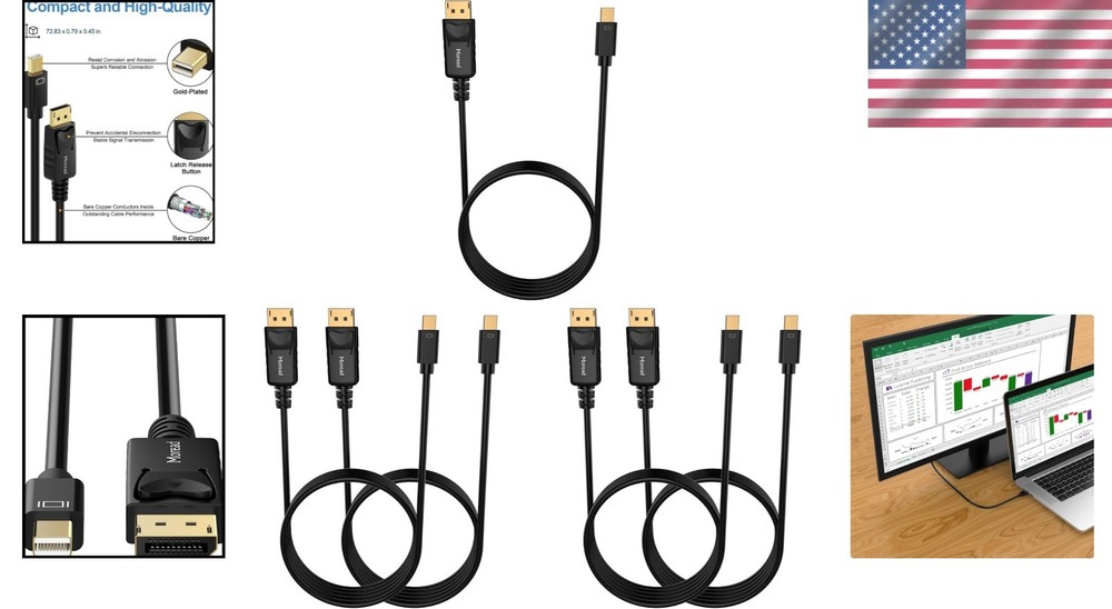 6ft Mini DisplayPort to DisplayPort Cable Pack