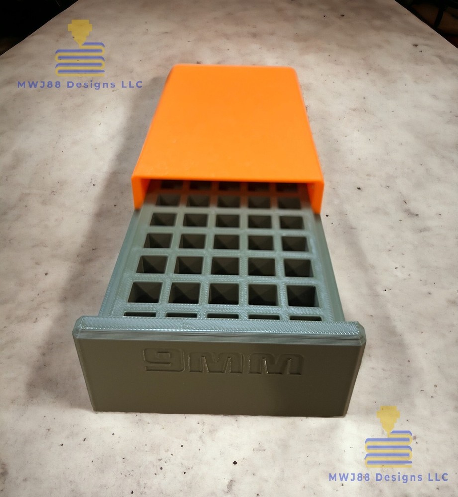 Multi Color Sliding 9mm Ammo Storage Box Case - 50rd Round - Multiple Colors!