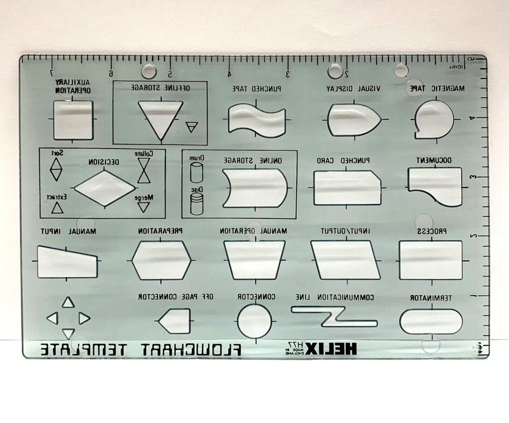 Helix H77 Flowchart Template Stencil Computer Programming CAD Design England