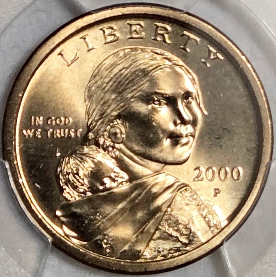 2000-P SACAGAWEA WOUNDED / SPEARED EAGLE (FS-901) $1, PCGS MS66, Gold Shield!