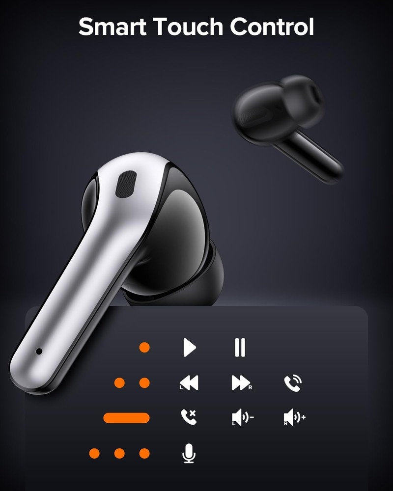 Bluetooth Headphones True Wireless Earbuds 60H Playback LED Power Display Ear...