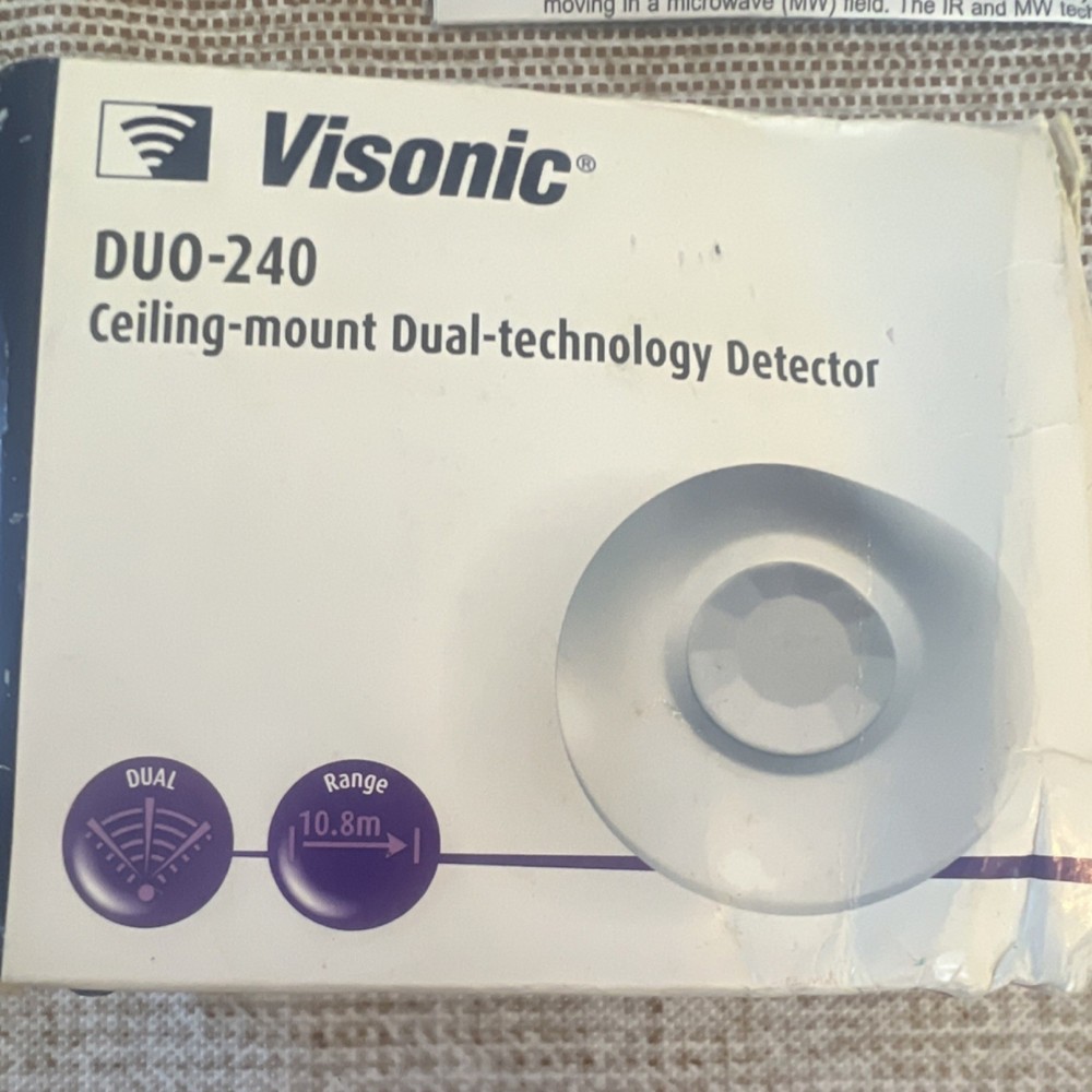 Visonic DUO-240 Ceiling-mount Dual-technology Detector Wired Motion NEVER USED