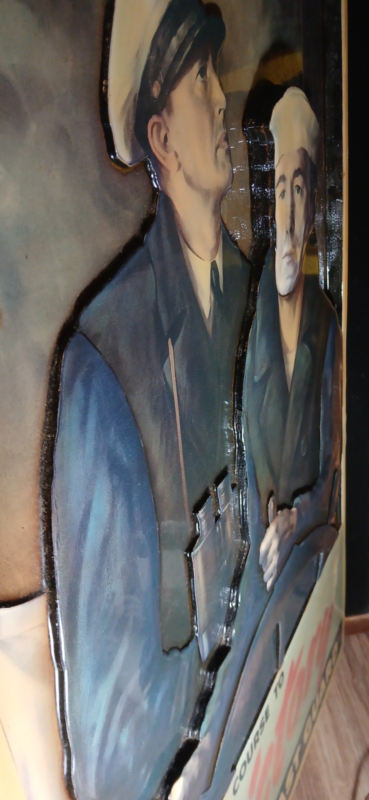 Vintage WW2 Era US Coast Guard 3D Lacquered Wall Art