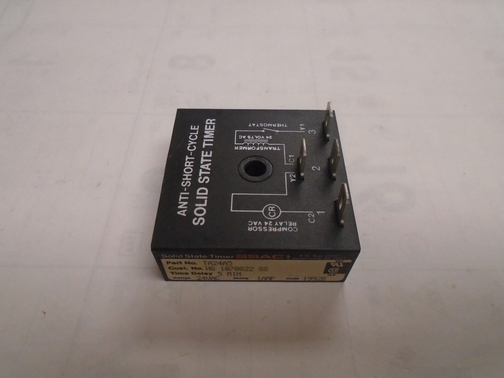 SSAC Solid State Timer TA24A5 5 Min. Delay - USED