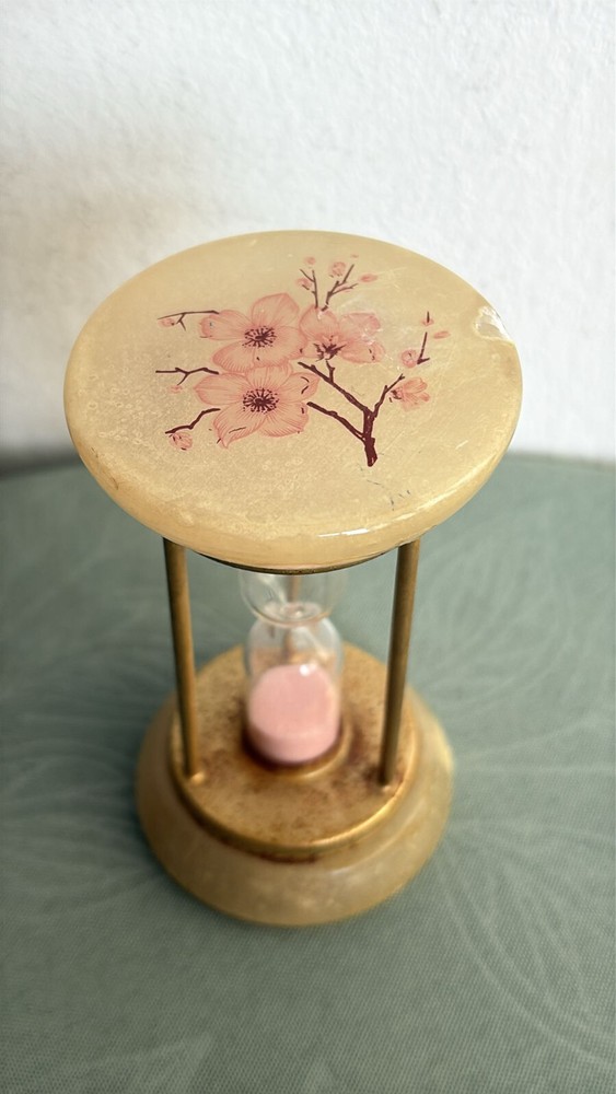 Old Hourglass With Alabaster Bases