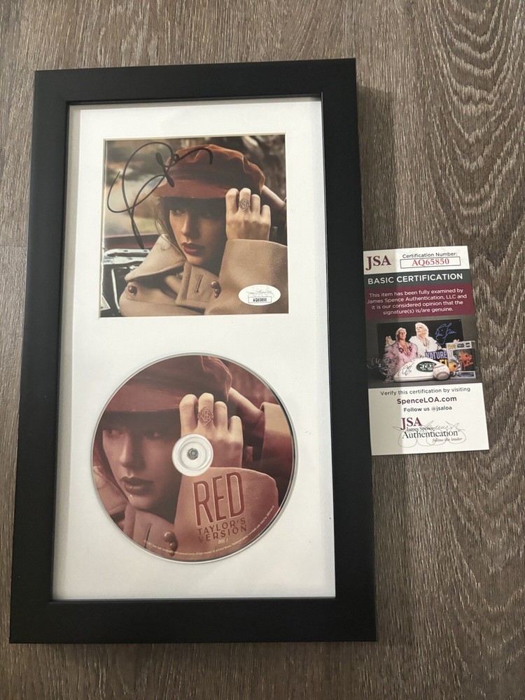 TAYLOR SWIFT SIGNED RED CD FRAMED JSA CERT COA