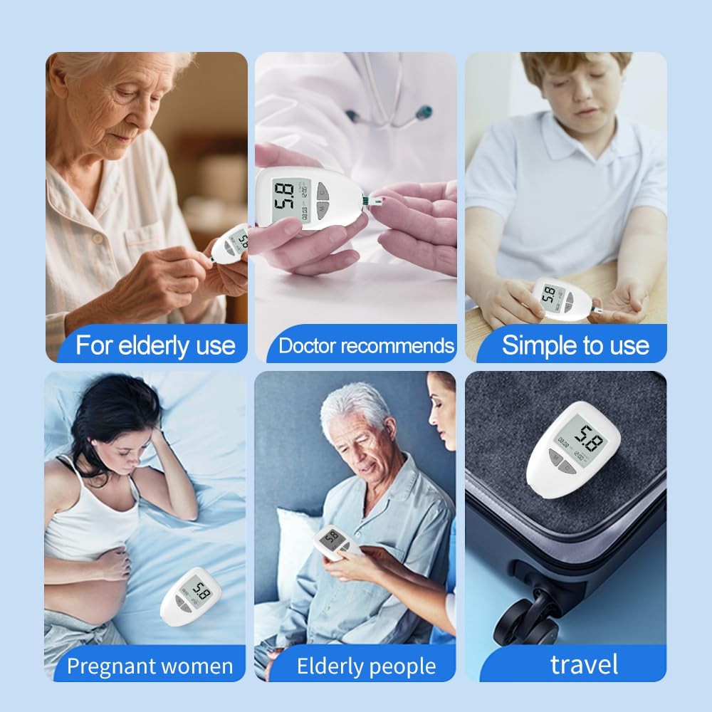 Glucose Monitor Kit, Blood Sugar Monitor,50 Test Strips &50 Lancets for Diabetes