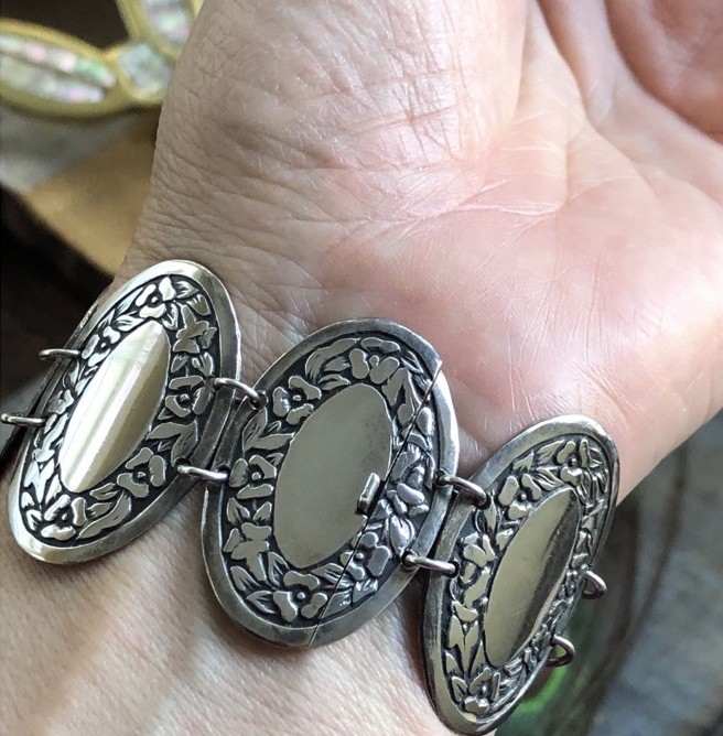 Vintage 900 Silver Panel Bracelet