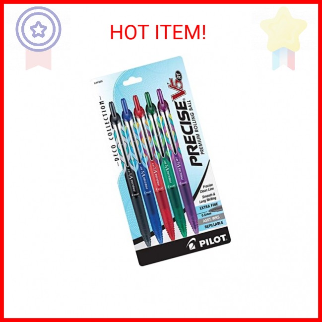 Pilot Precise V5 RT Refillable & Retractable Rolling Ball Pens, Extra Fine Point