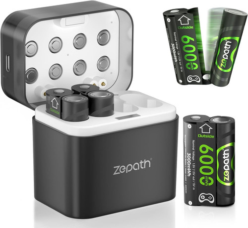 Xbox Controller Battery Pack 4 x 6000mWh Rechargeable Lithium AA Batteries...