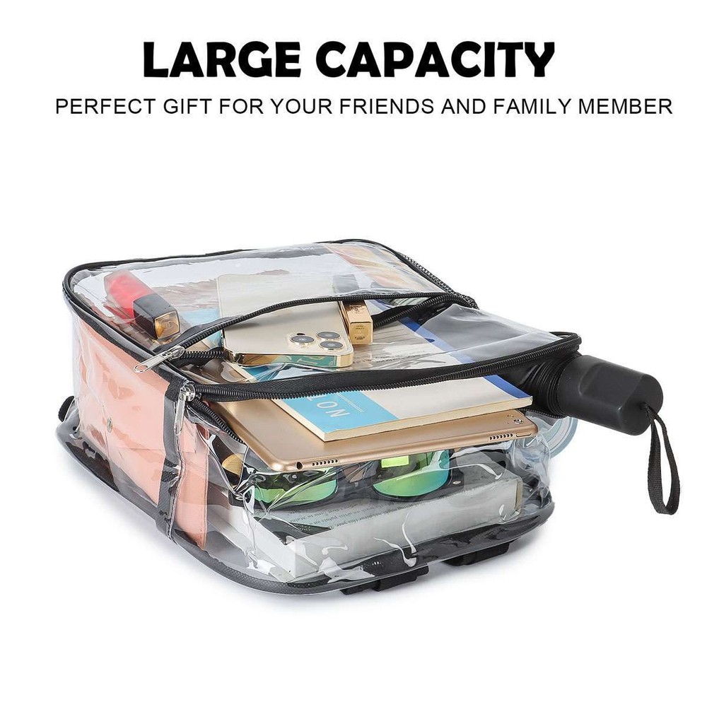 Clear Backpack Heavy Duty Bookbag See Through Backpack Transparent Plastic New