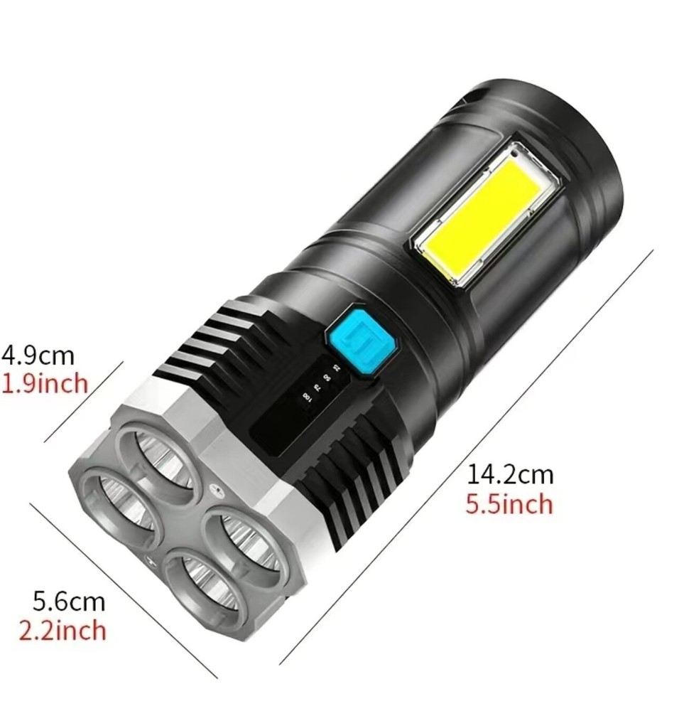Rechargeable Flashlights, LED USB Waterproof Super Bright Powerful Large Beam