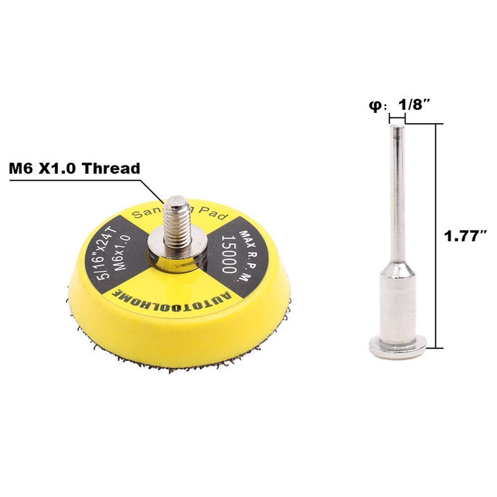 2 Inch Hook and Loop Sanding Pad with 1/8" Mandrel – Replacement Backing Pad for