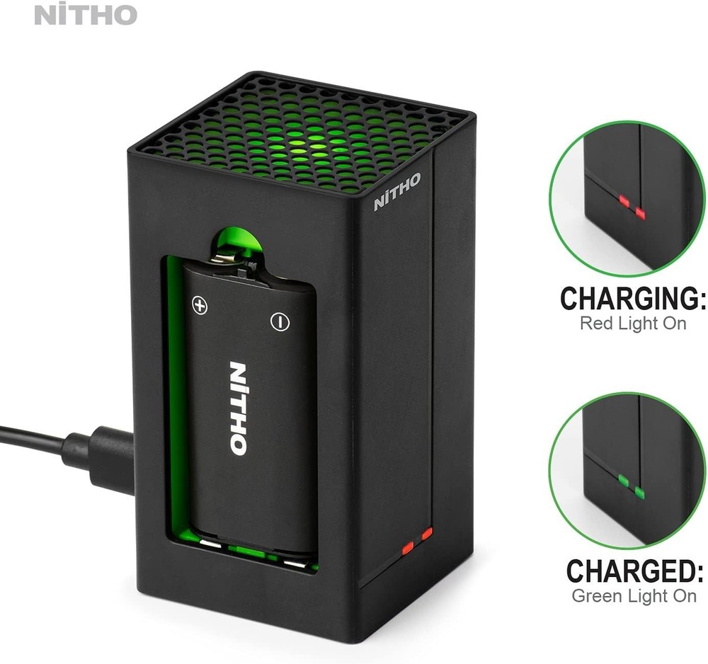 Ultimate Xbox Gaming Charger: 2-Pack Battery with Type-C Cable & Indicator Light