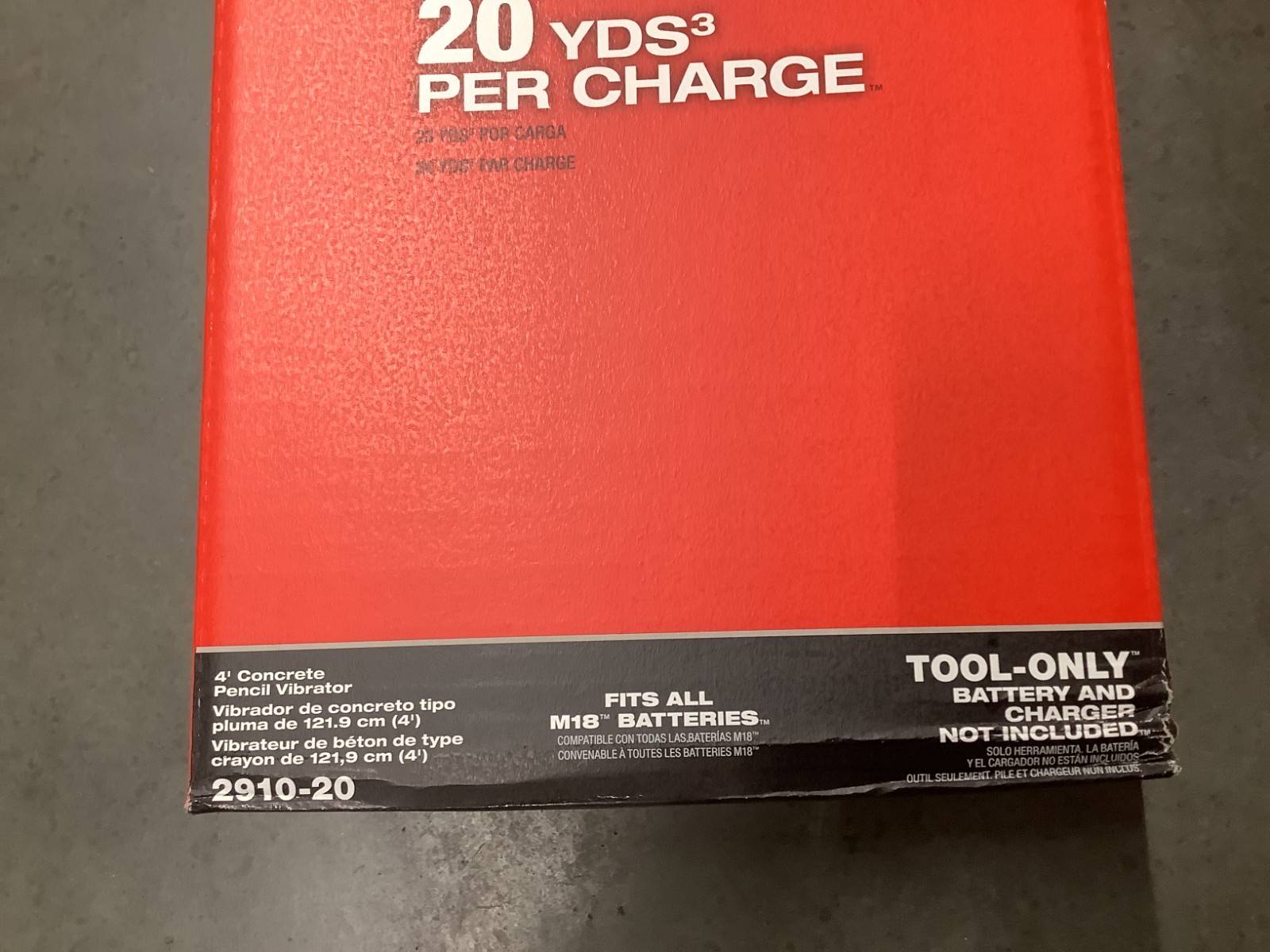 NEW Milwaukee M18 Fuel 4ft. Cordless Pencil Concrete Vibrator-2910-20 -BARE TOOL