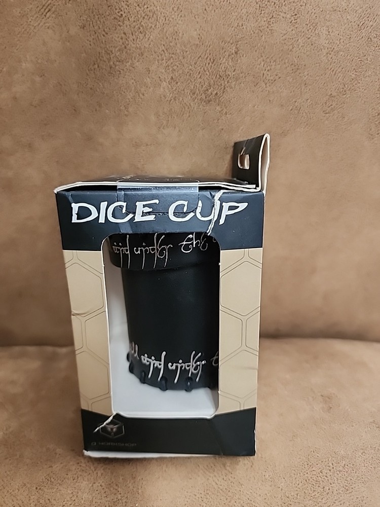 Q-Workshop Dice Accessory Elven Dice Cup Leather Black Silver