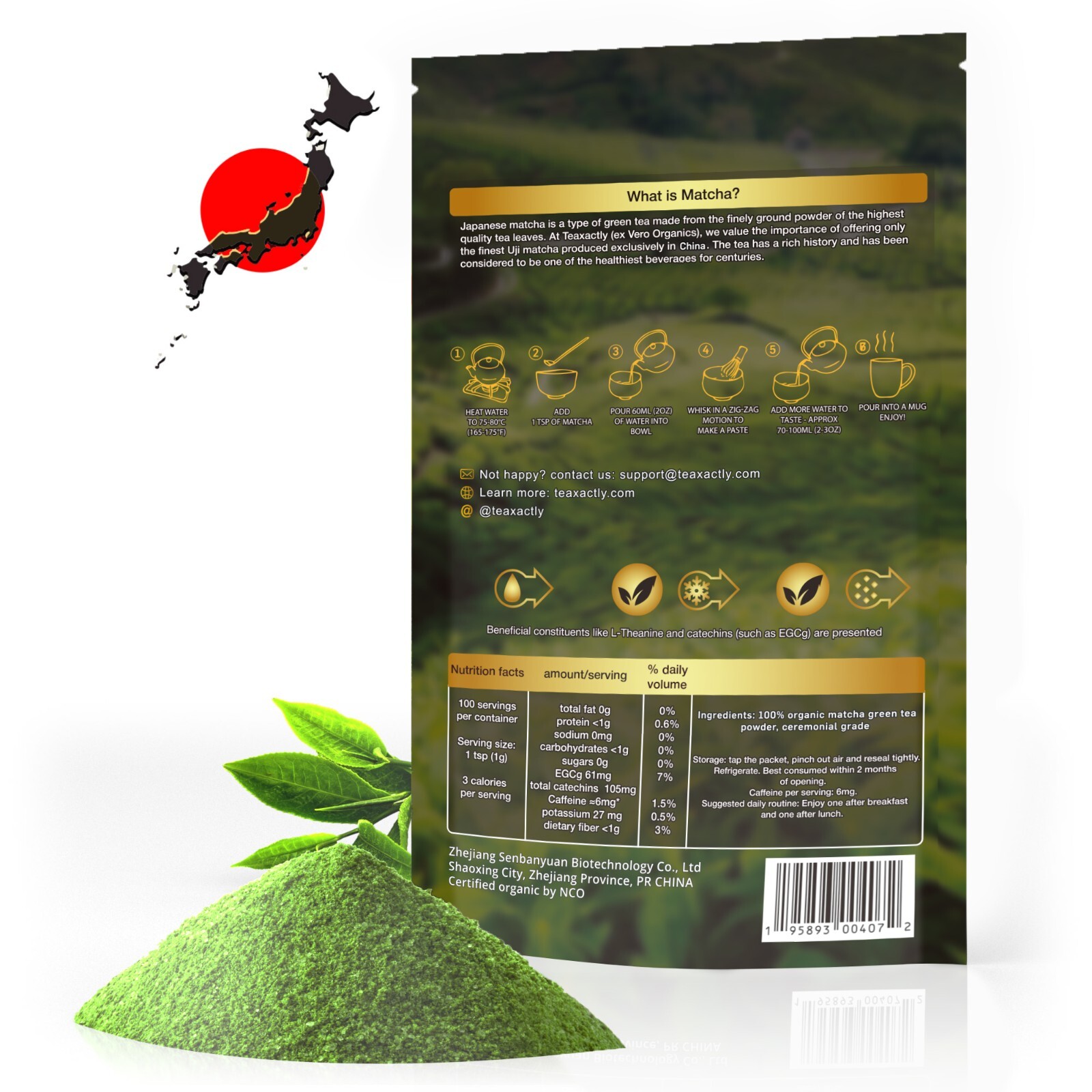 Matcha Green Tea Powder - Highest Ceremonial Grade - Japan Origin - 3.5oz(100g)