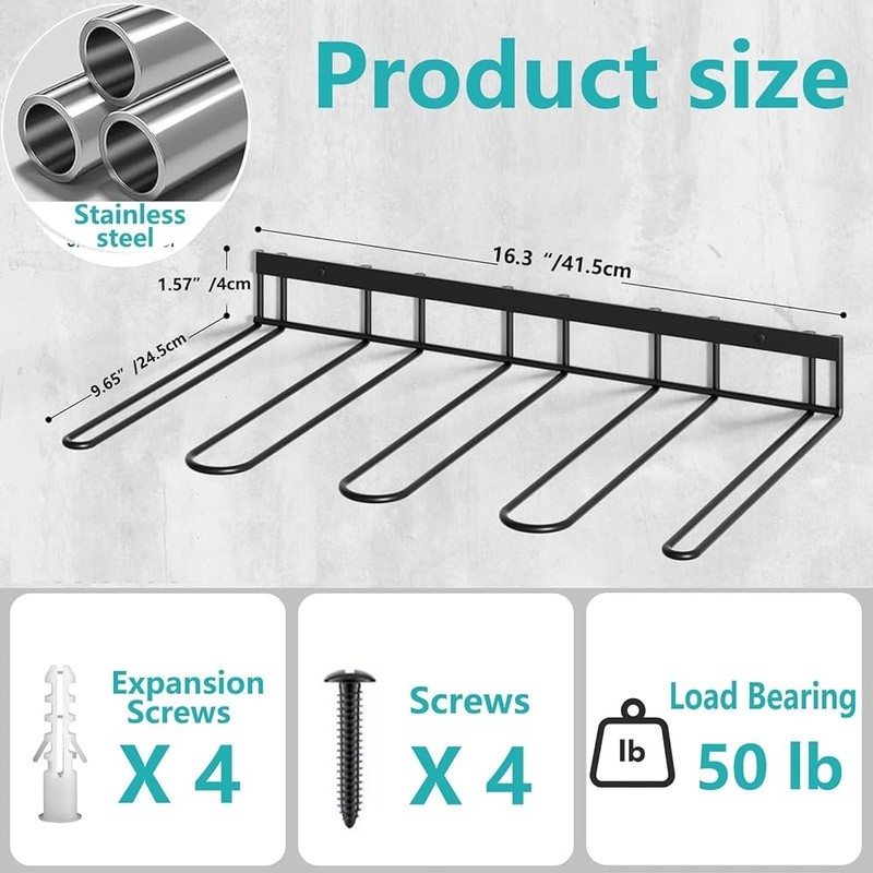 Wall Mounted Boot Rack Space Saving Heavy Duty Quick Drying Rust Proof Storage