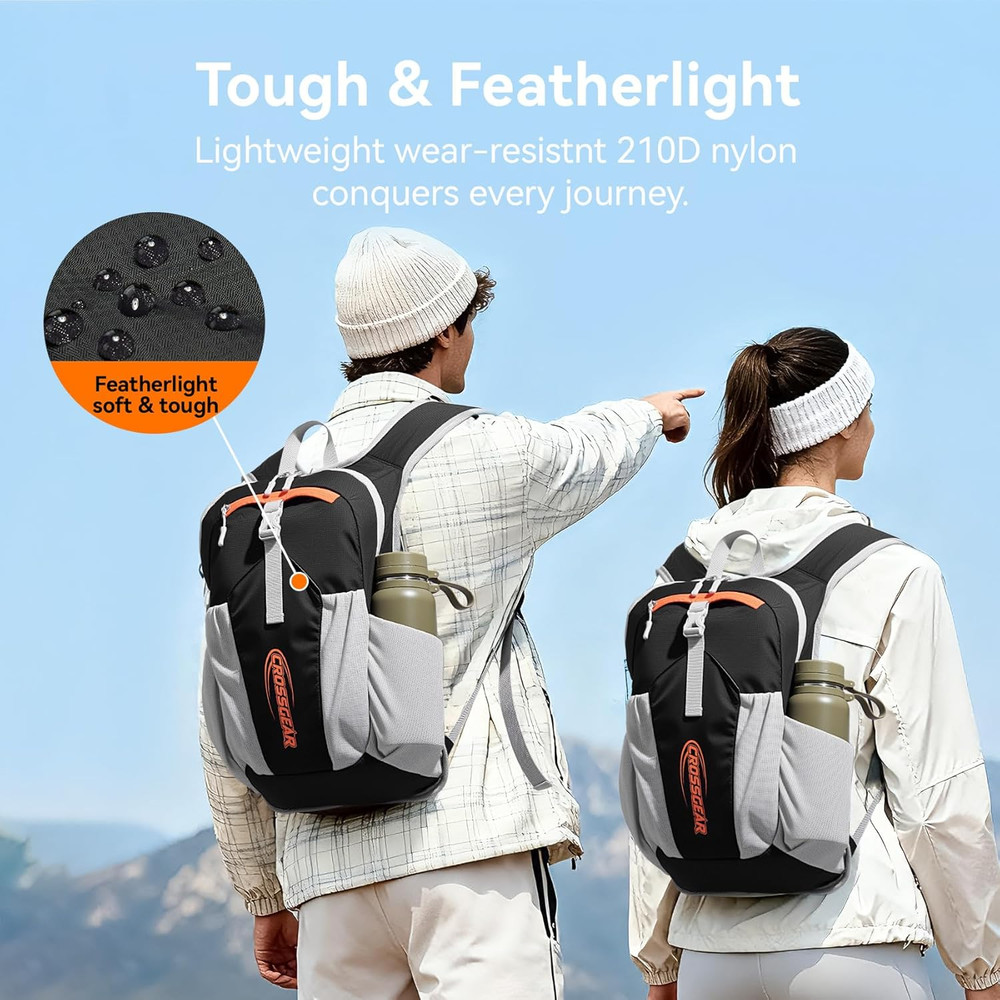 CROSSGEAR 16L RFID Hiking Backpack, Lightweight Foldable Packable Backpack, Smal
