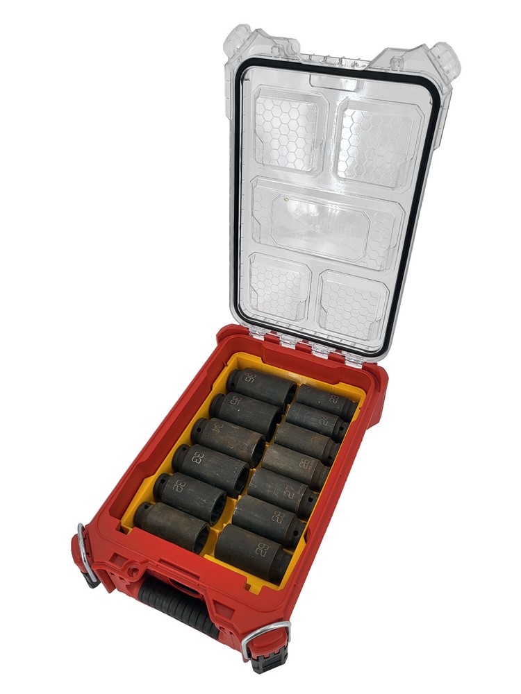 Milwaukee Packout Compact Compatible Dewalt 1/2" Metric Deep Impact Socket Tray