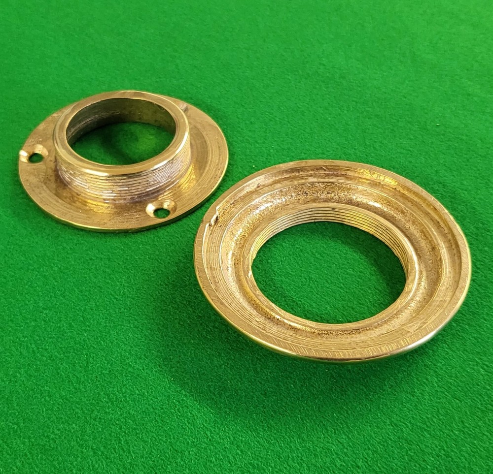 Pair heavy duty round solid cast brass door knobs handles Regency ironmongery