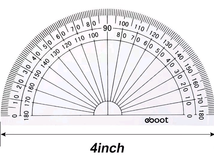 4 Inch Clear 180 Degree Protractor 10 Pack