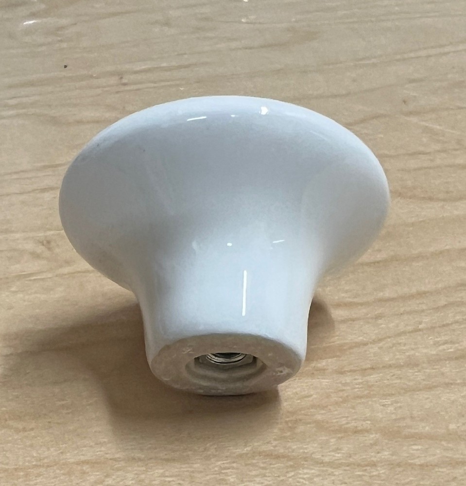 DOLPHIN FLORAL back round White ceramic knob kitchen cabinet pull STYLE 18