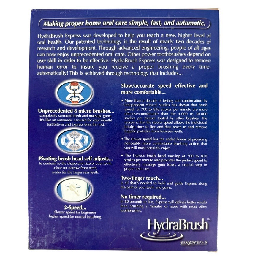 Hydrabrush Express Fully Automatic Toothbrush SEALED NEW