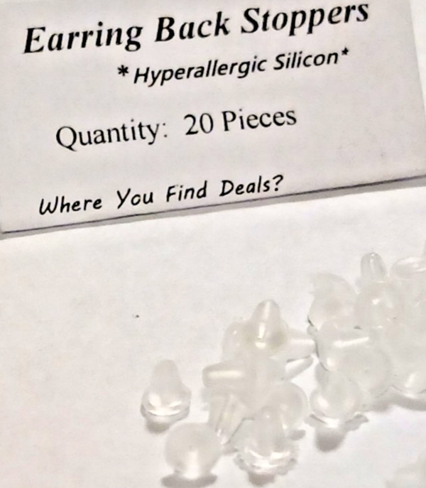 Earring Back Stoppers Silicon Replacement:  Stud Loop Back Stop / Plug Blockers