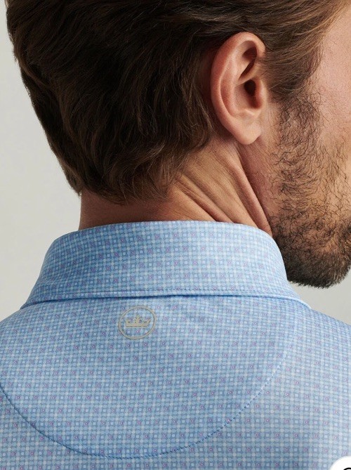 $115 Peter Millar Men's Alta Performance Jersey Polo-Classic Blue-Medium - New