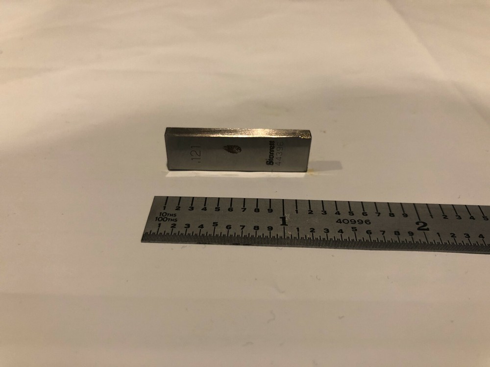 .121" Starrett Rectangular Steel Gage Gauge Block.