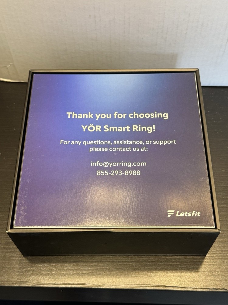 Letsfit YOR LR-08-SL-CASE Silver Smart Ring Activity Tracker Size 8