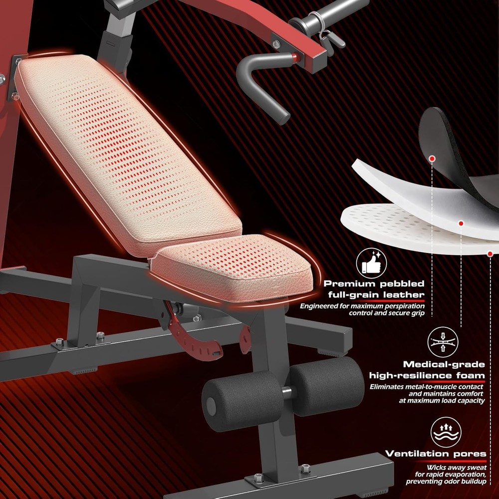 Adjustable Weight Bench Chest Press Workout Machine, Heavy Duty Flat Bench Press