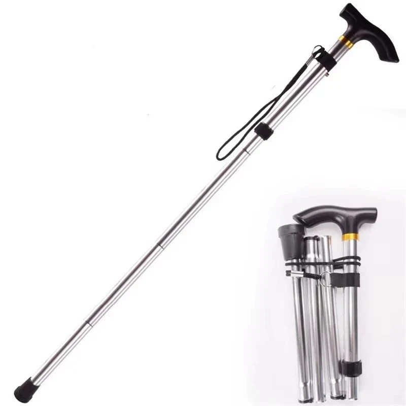 Lightweight Easy Folding Aluminium Walking Stick Cane, Height Adjustable