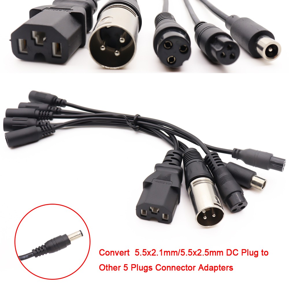 Ebike Scooter Charger Conversion Adapters For 5.5x2.1mm DC Plug Battery Charger