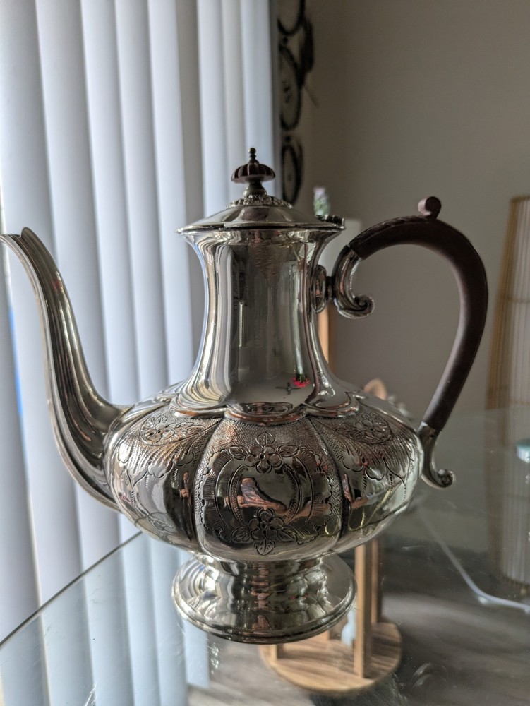 Vintage silverplate electric coffe server FB Rogers & Victorian samovar 2 pc