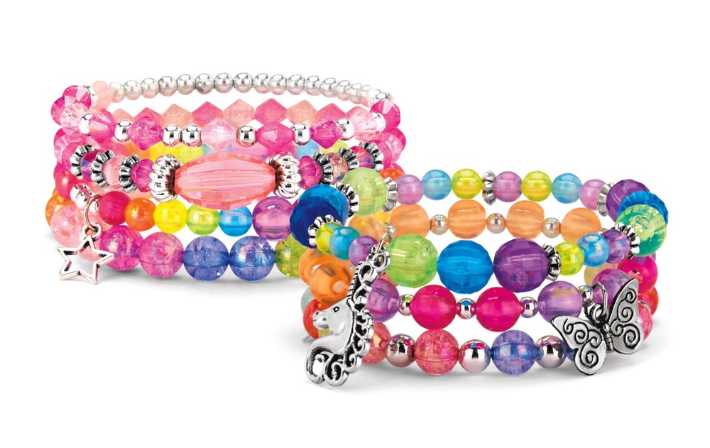 Shimmer ‘n Sparkle Charm & Bead Bracelet Maker Small, Clear,Multicolor,Silver