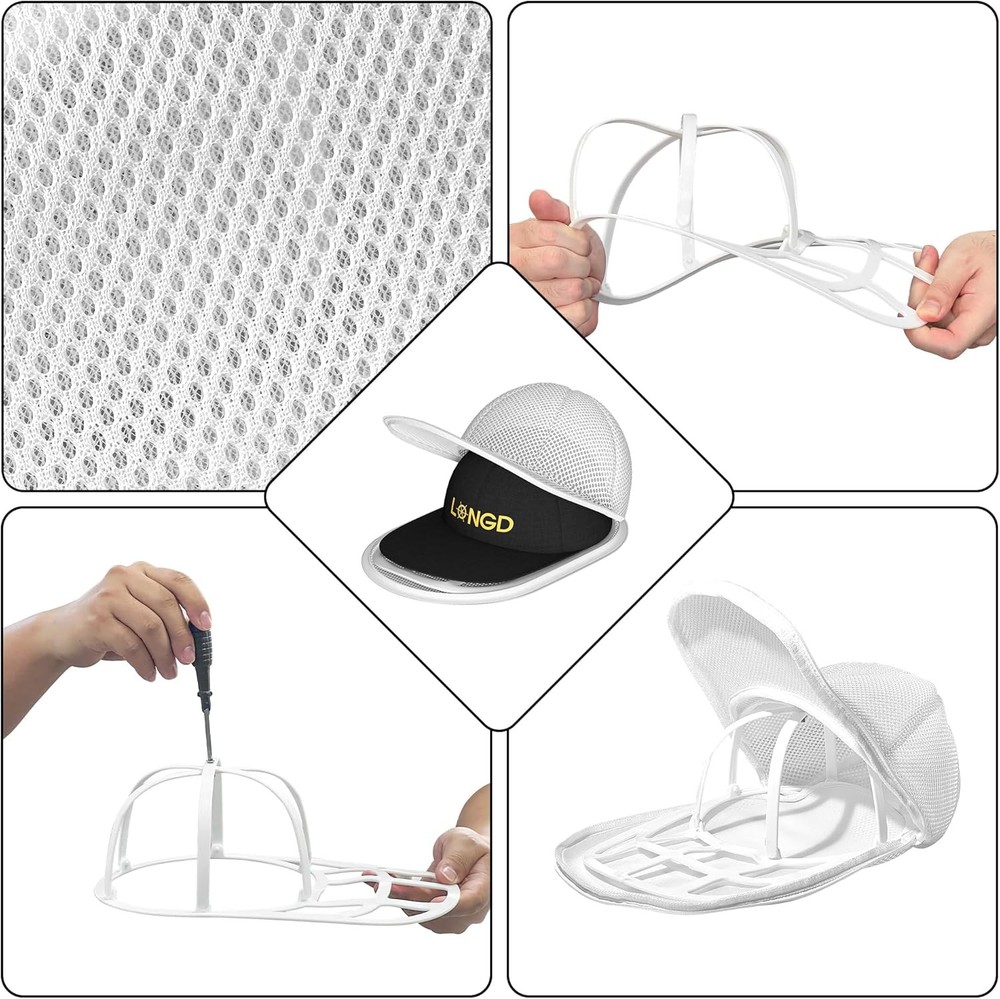 LONGD Baseball Cap Washer Cage - Sturdy Frame Select Size, Color