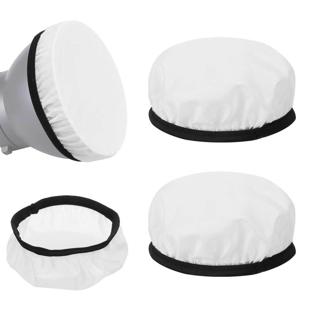 Mabor 2Pcs Light Diffuser, 7"/18cm Round Light Softbox Cover – White Nylon & ...
