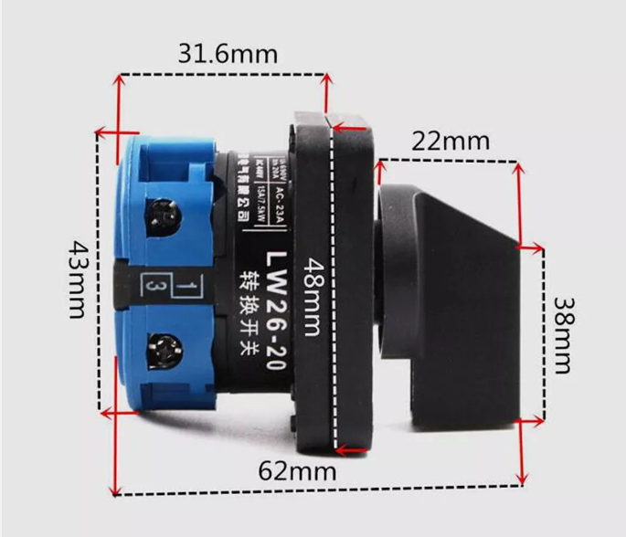 For Bridgeport Milling Machine Forward Reverse Switch LW-26 CNC Mill Lathe Tool