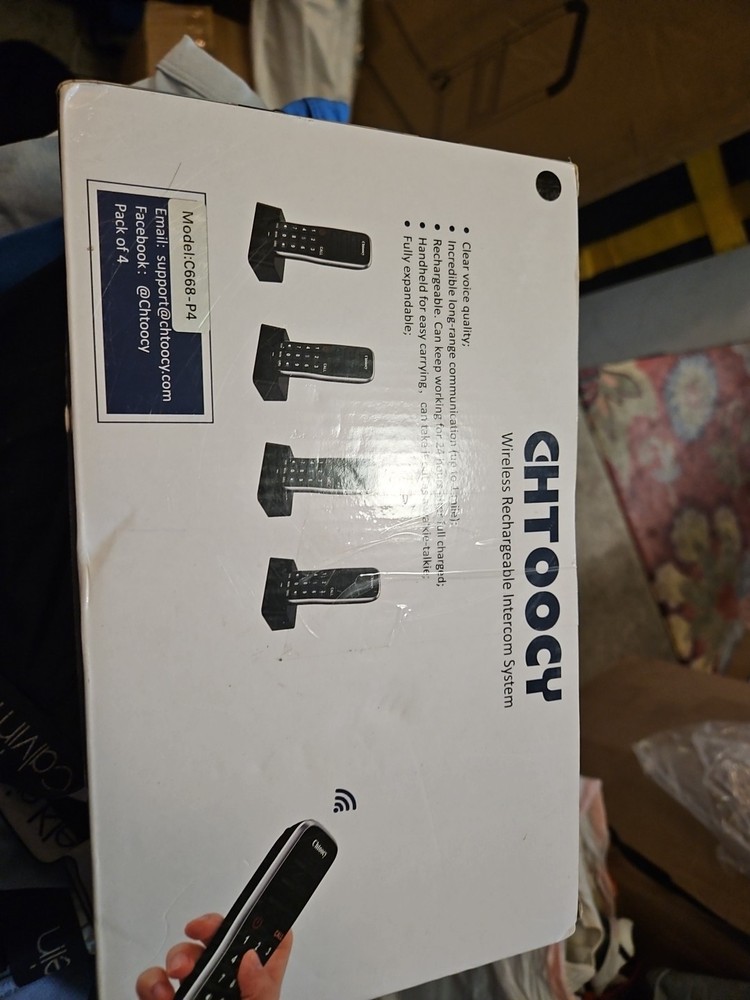 Chtoochy Handheld Wireless Rechargeable Intercom System 4 New C668-P4
