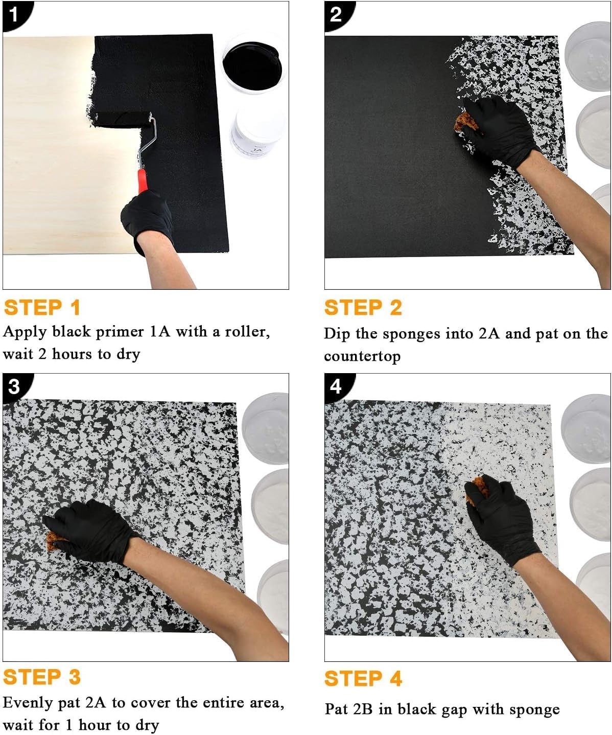 Granite Countertop Paint Kit-White Diamond Counter Top Refinishing for Kitchen