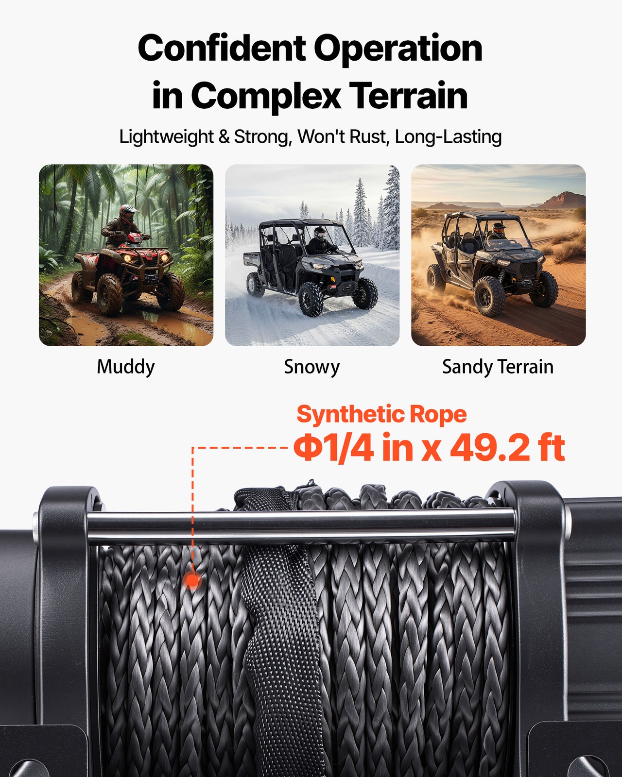 VEVOR 6000 lbs Electric Winch ATV UTV 12V Synthetic Rope Wireless Remote Control