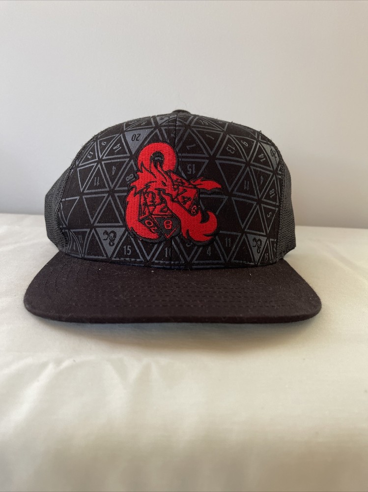 Dungeons & Dragons Baseball Cap Hat Black Snapback Mesh Embroidered