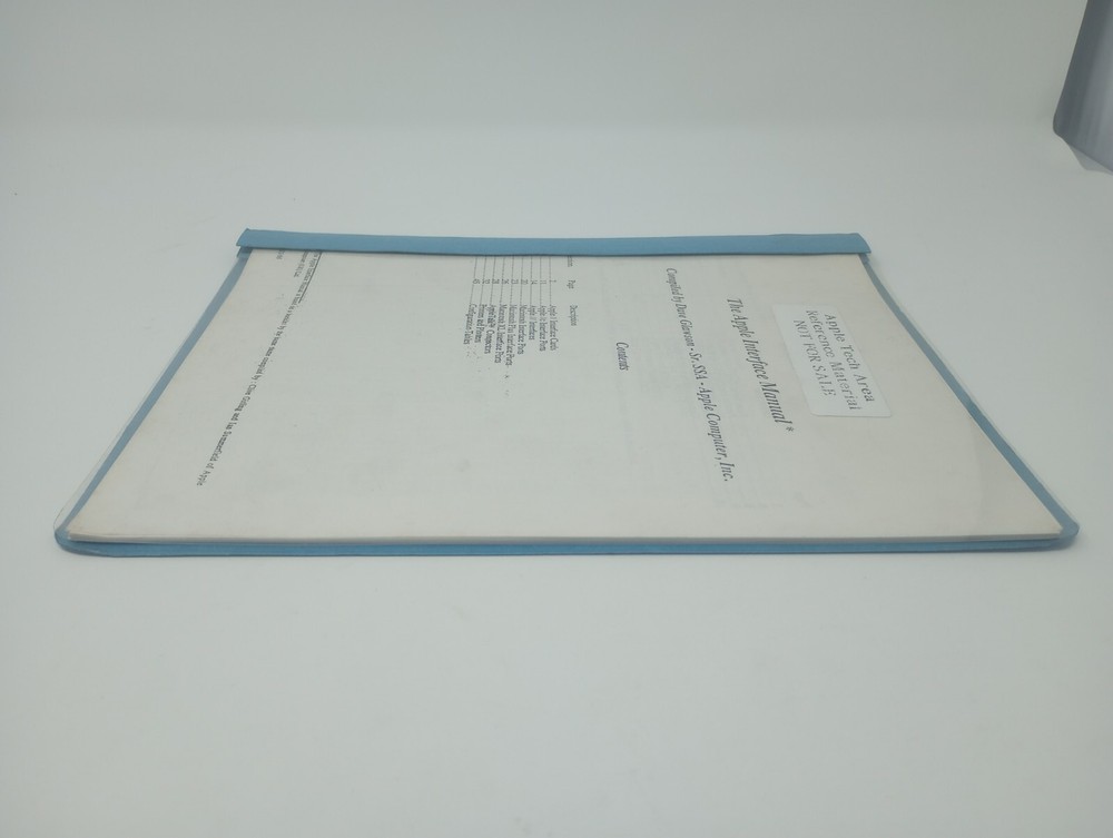 The Apple Interface Manual "Not For Sale" Apple Tech Area Reference Material